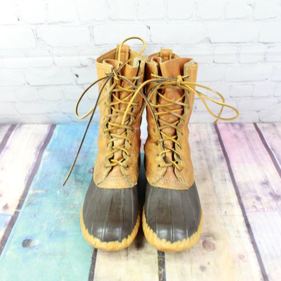 Vintage LL Bean 10" Unlined Brown Maine Hunting Shoe Duck Boots Size 7 N - Picture 5 of 9